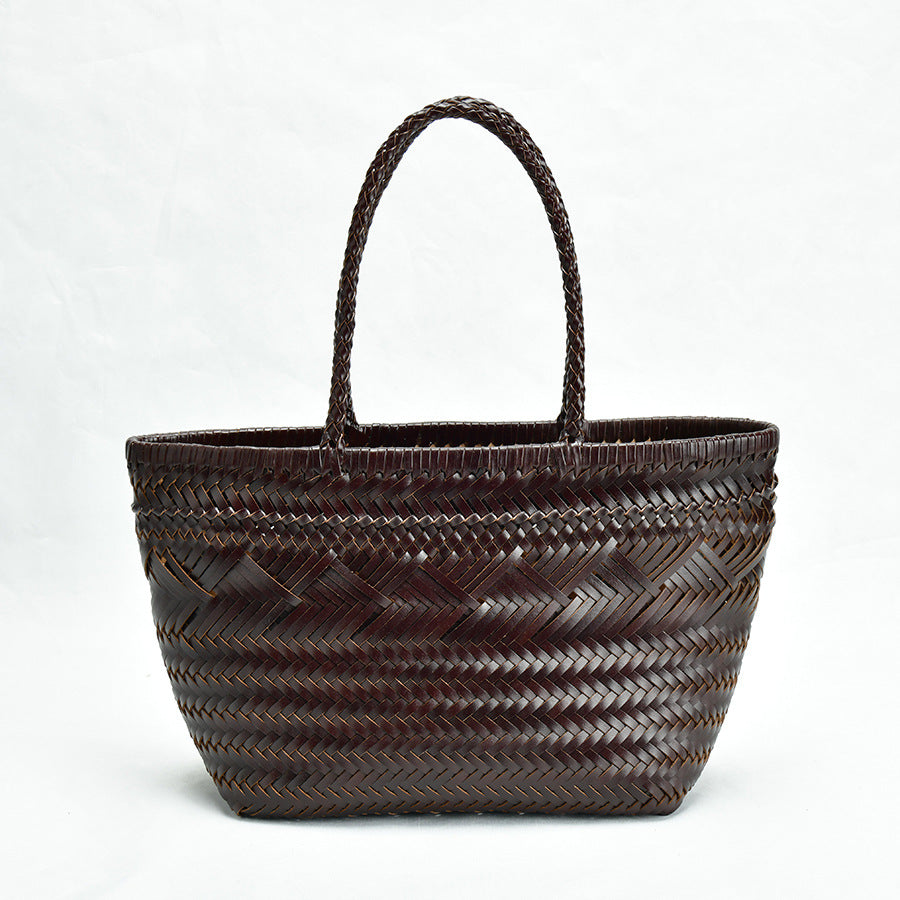 Women's French Woven Vegetable Basket Genuine Handbags