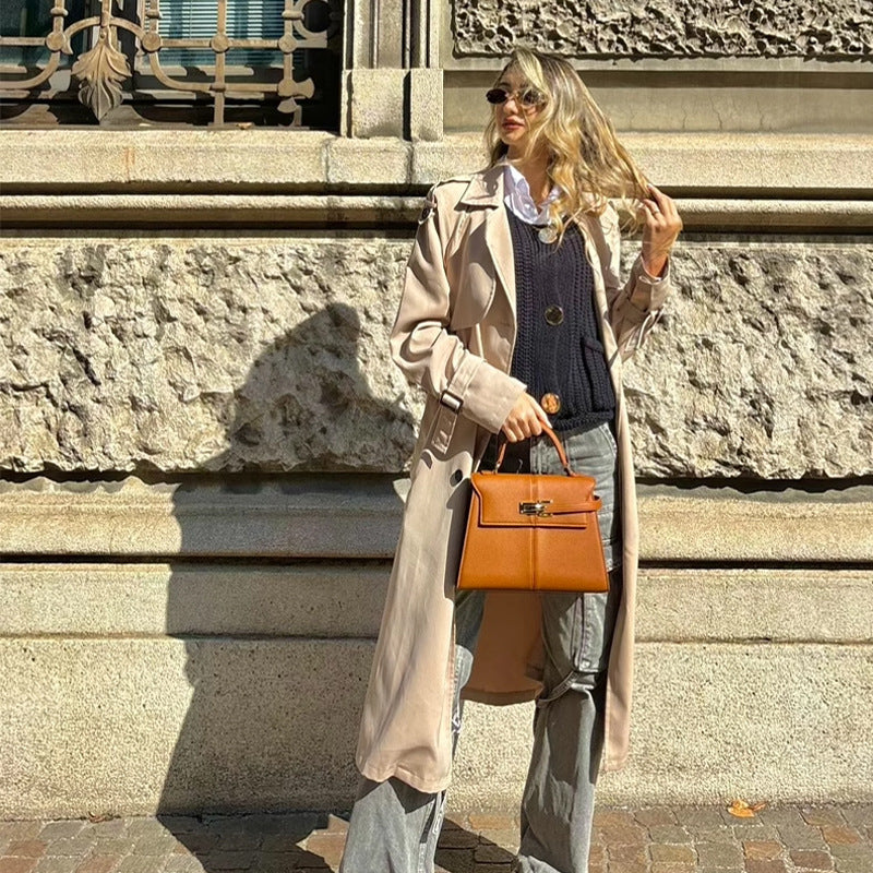 Women's Trapezoid Genuine Leather Designer Model Hand Tote Bags