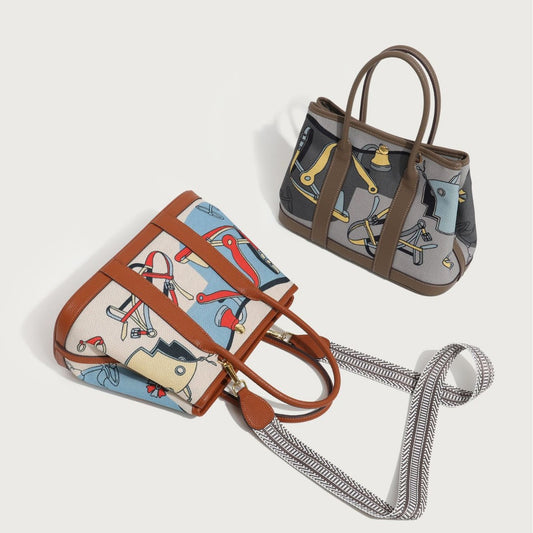 Women's Canvas Classic Painted Iti Large Capacity Handbags