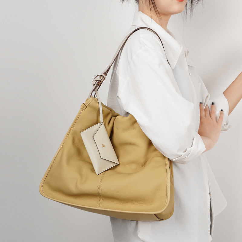 Summer Cowhide Female Light Luxury Minority Shoulder Bags
