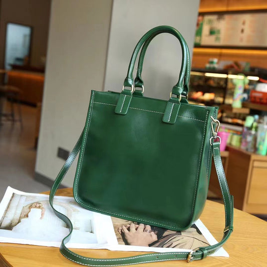 Women's Top Layer Cowhide Vintage Leather Live Crossbody Bags