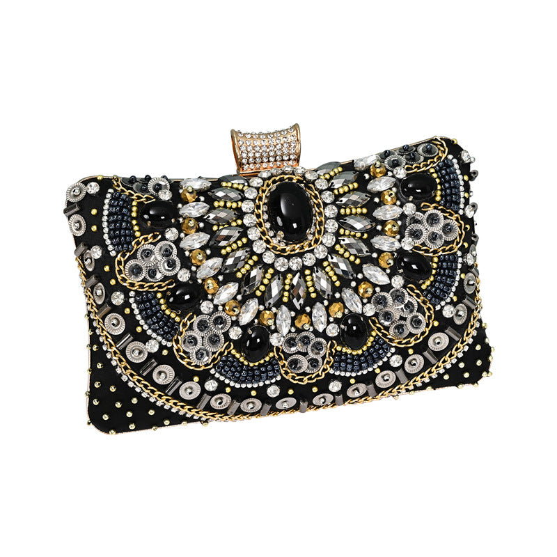 Classic Pearl Embroidery Clutch Handmade Beaded Handbags