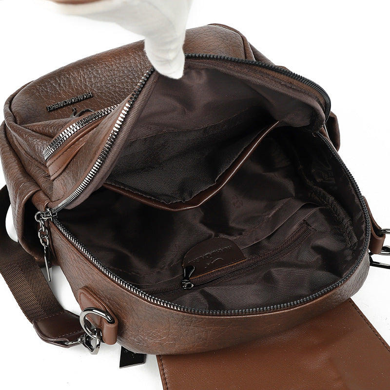 Women's Fashionable Large Capacity Leather Commuter Backpacks