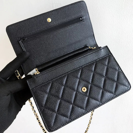 Fashion Simple Female Designer High Quality Genuine Leather Chain Crossbody Bags