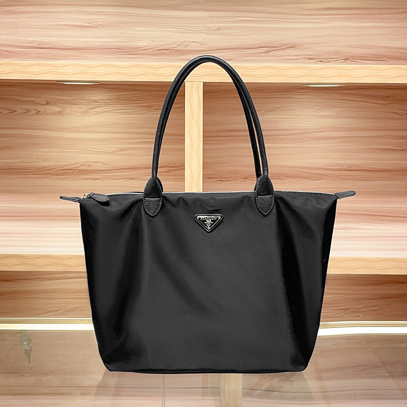 Glamorous Imported Nylon Cloth With Leather Handbags