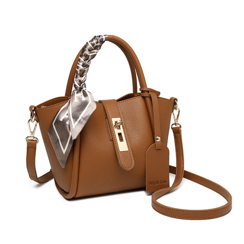 Women's Commuter Trendy Fashion Soft Leather Niche High Shoulder Bags