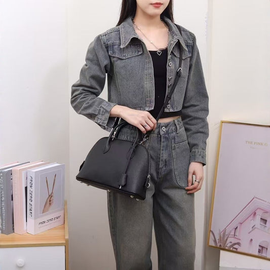 Women's Large Capacity Hand-held Top Layer Leather Bags