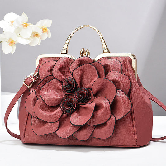 Women's Fashion Flower Bridal Wedding Elegant Large Shoulder Bags