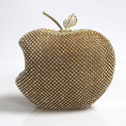Hot Fashion Apple Crystal Diamond Banquet Crossbody Bags