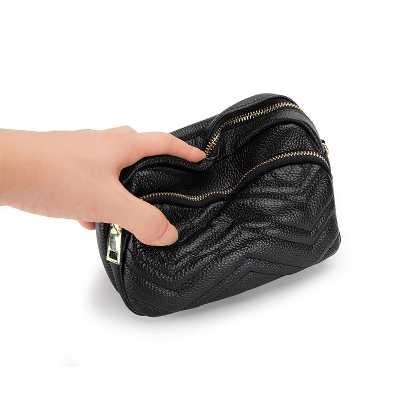 Women's Genuine Leather Korean Fashion Embroidery Soft Crossbody Bags