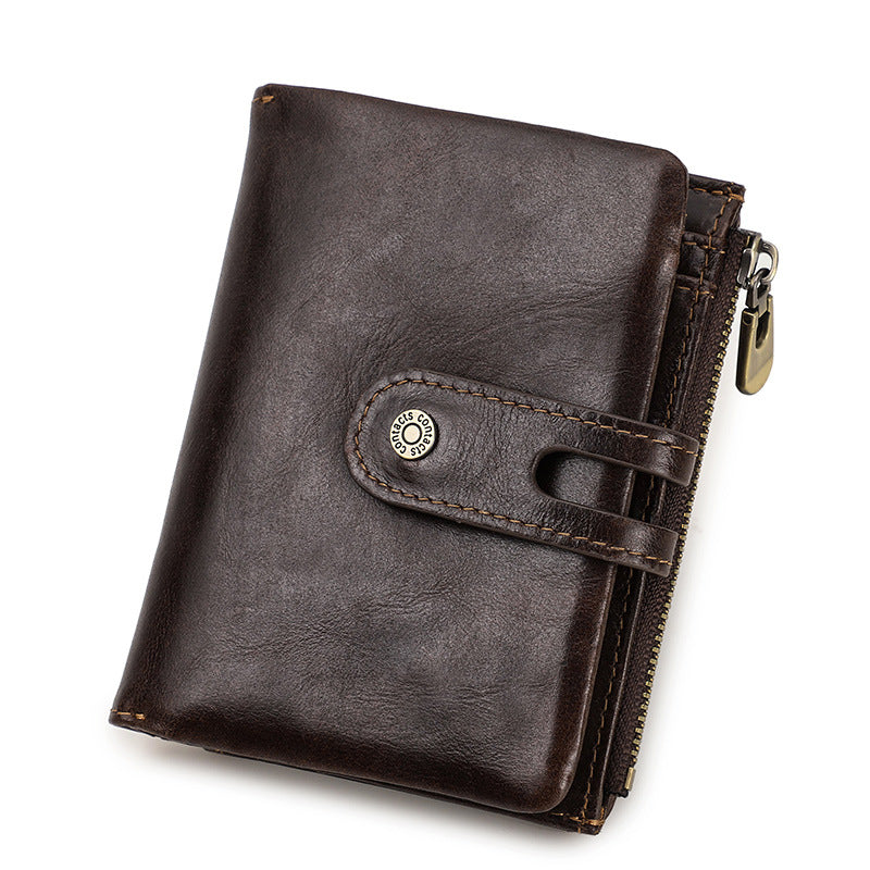 Men's Black Angel Tracker Cowhide Swiping Men's Wallets