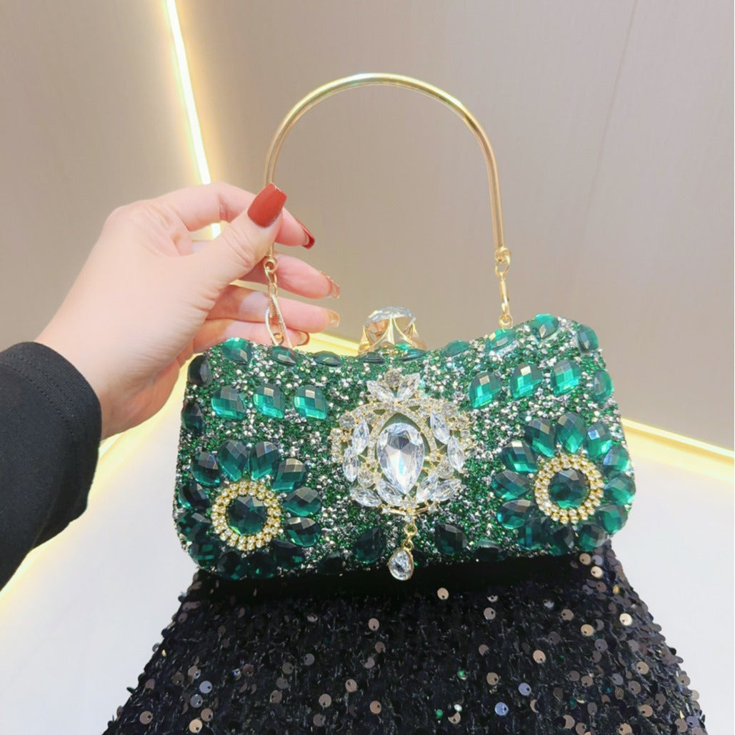 Women's Rhinestone Banquet Style Clutch Party Dinner Evening Bags
