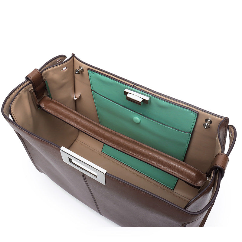 Women's Leather Workplace Elegant Fan Fashion Cattlehide Handbags