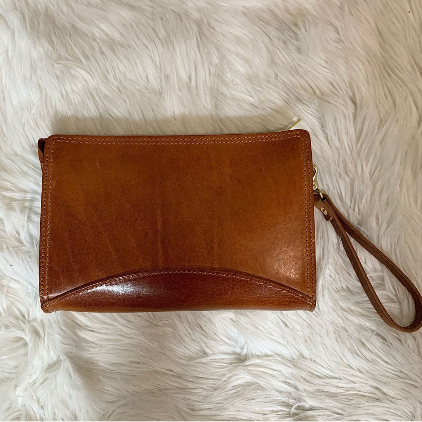 Men's Approval Cowhide Clutch Wrist Strap Headset Bags