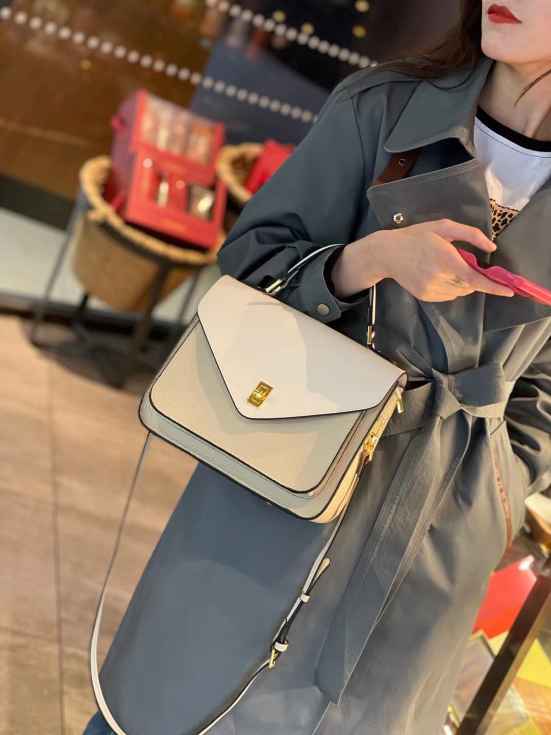 Women's Soft Genuine Leather Surface Two Pieces Handbags