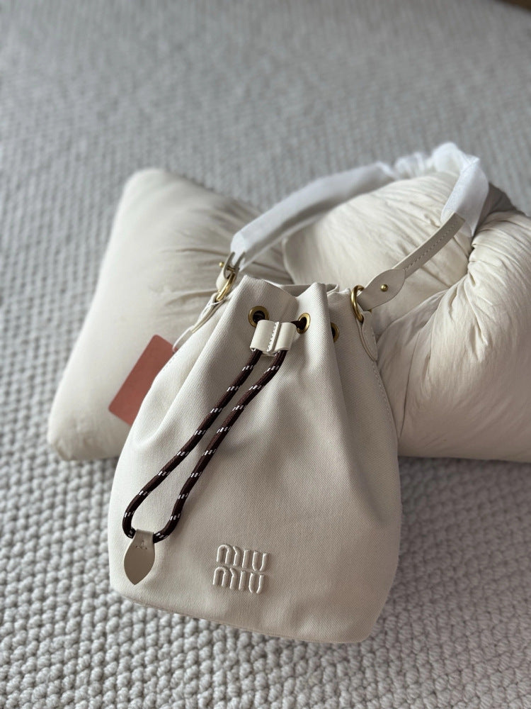 Women's Canvas Drawstring Design Simple Large Handbags