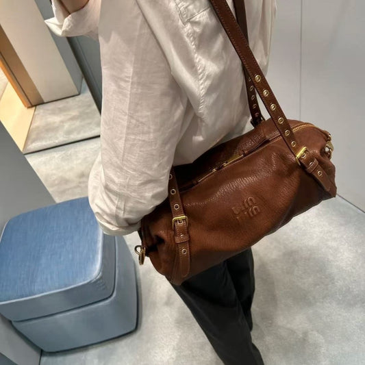 Women's Motorcycle Idle Style Baguette High-grade Underarm Crossbody Bags