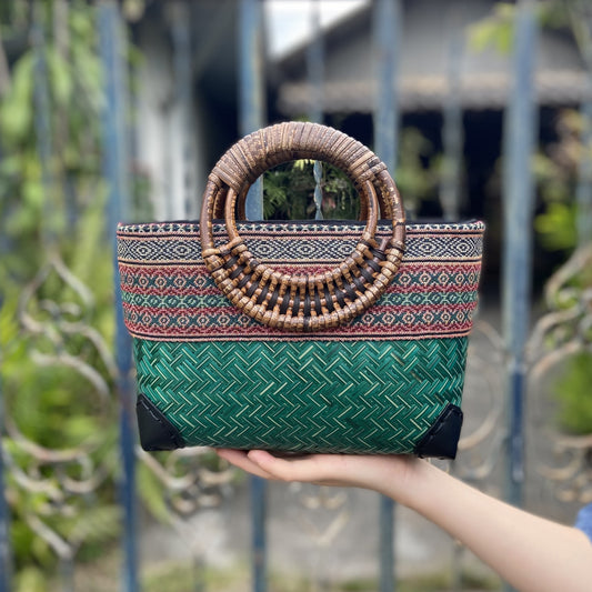 Retro Ethnic Style Bamboo Woven Leisure Large Bags