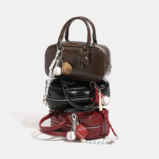 Niche Beta Bowling Female Vintage Boston Handbags