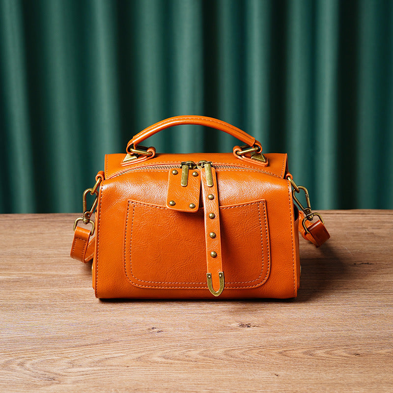 Women's Style Retro Boston Fashionable Leather Hand Shoulder Bags