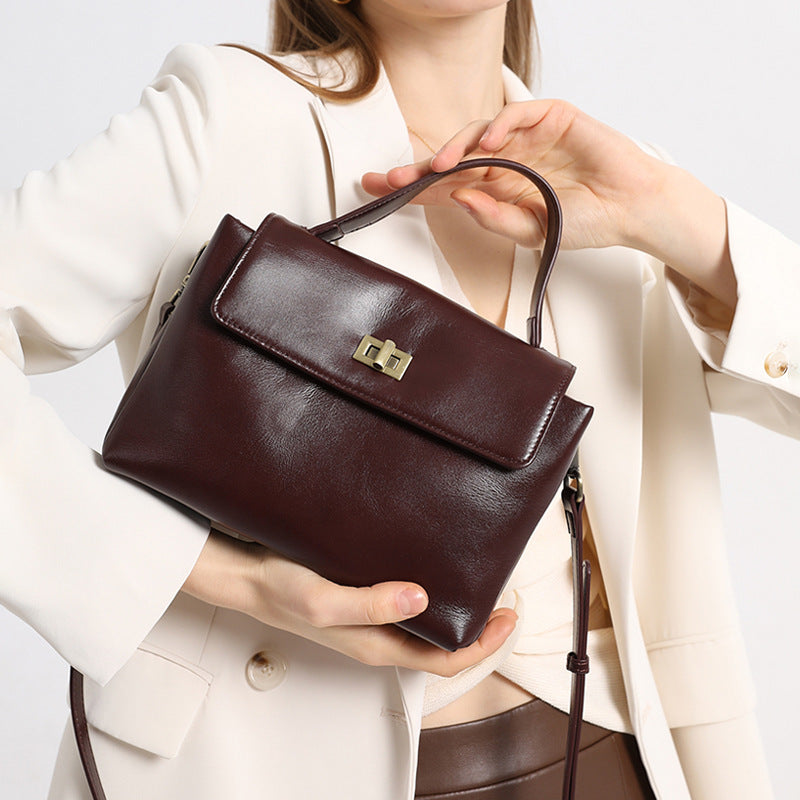 Women's Layer Cowhide Genuine Leather High Sense Shoulder Bags