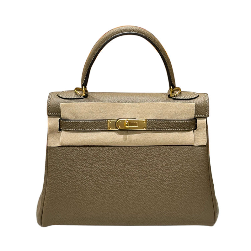 Women's Layer Cowhide Kelly Wide Strap High Handbags