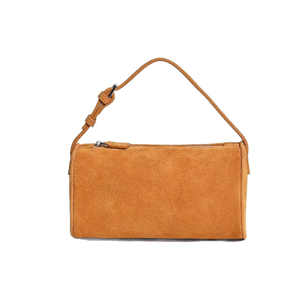 Women's Genuine Leather Suede Round Niche Trendy Shoulder Bags