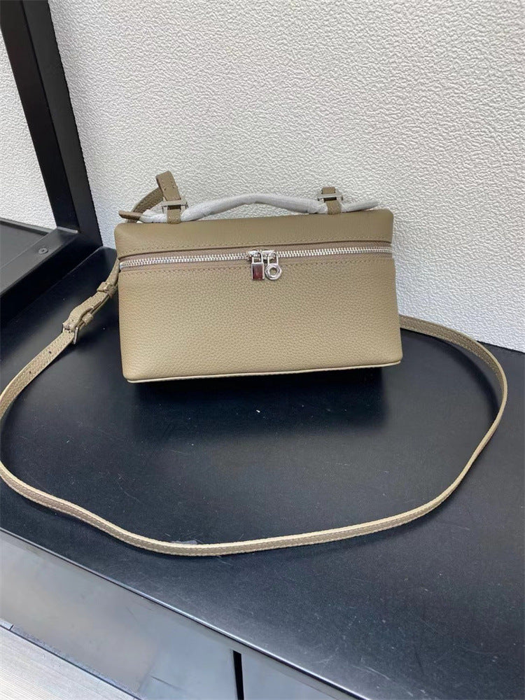 Layer Cowhide Lunch Box Portable Niche Crossbody Bags