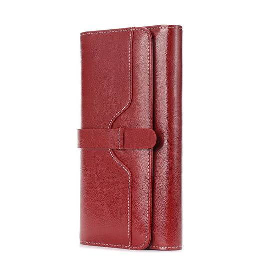 Women's Boxed Long Pocket Green Vintage Ladies Wallets