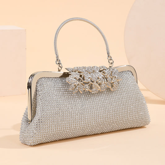 Rhinestone Over Flower Banquet Wedding Hand Evening Bags