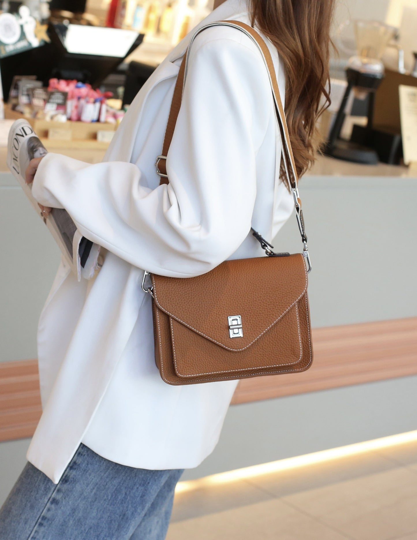 Women's Cool Leather Summer Commuter French Crossbody Bags