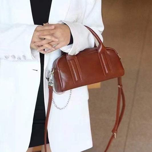 Women's Leather Pillow Niche Trendy Large Capacity Handbags