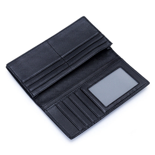 Pure Sheepskin Long Fashion Hand-woven Two-fold Men's Wallets