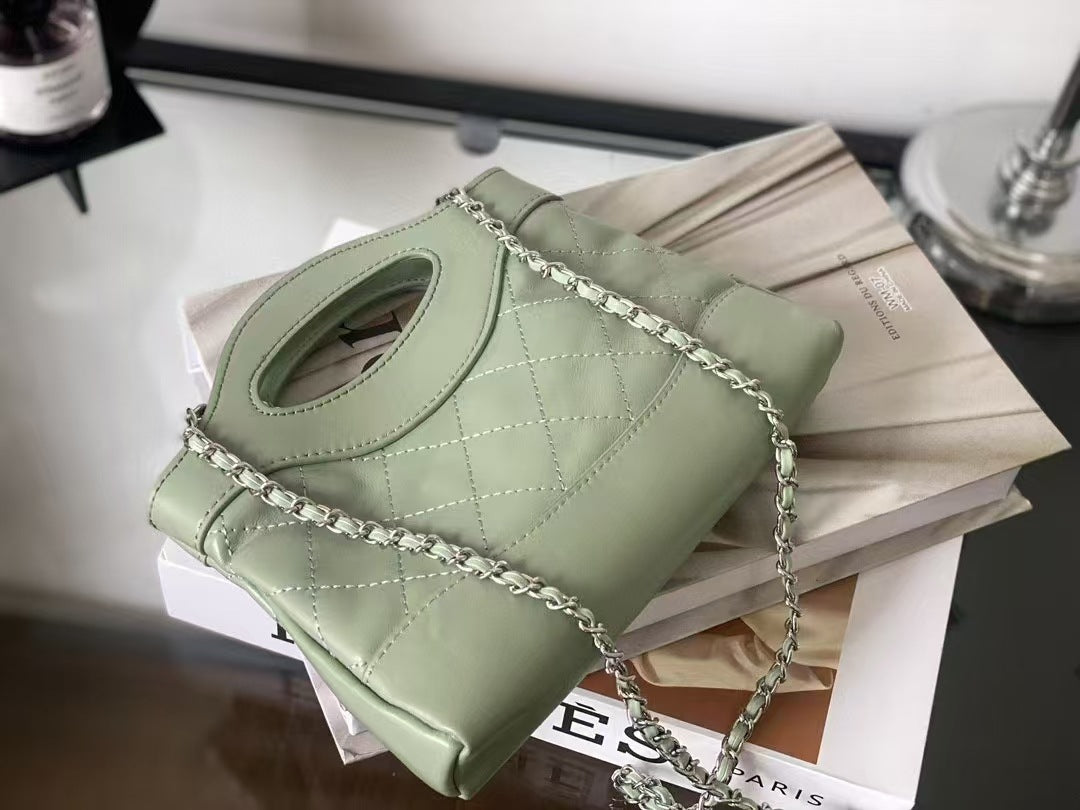 Women's Style Rhombus Chain Genuine Leather Fashionable Crossbody Bags