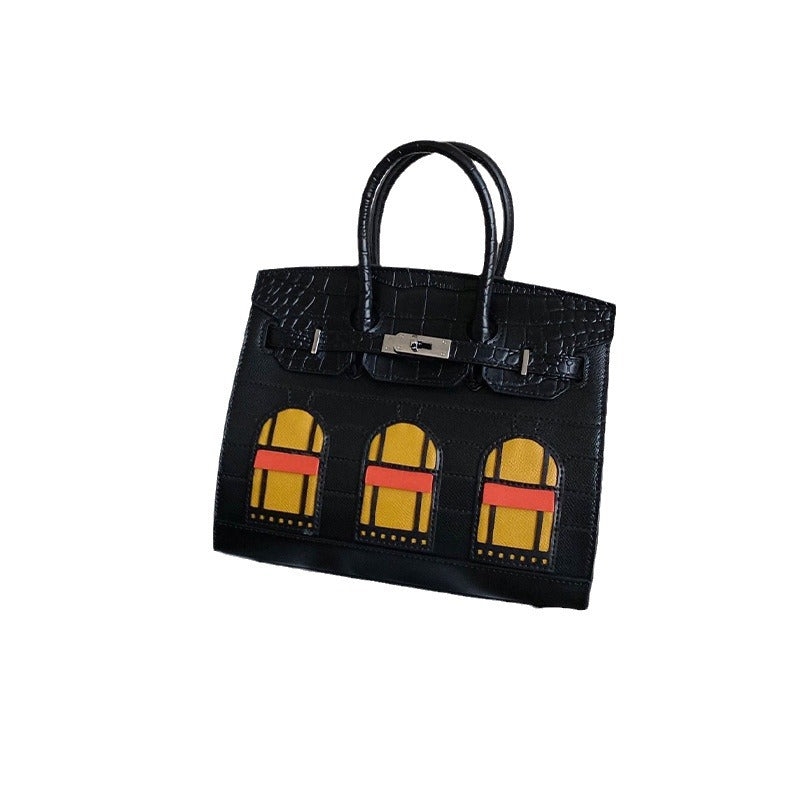 Women's House High-grade Exquisite Color Matching Design Crossbody Bags