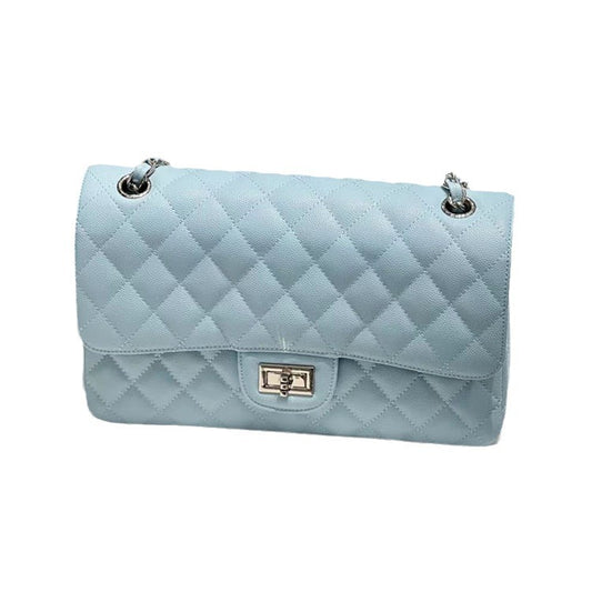 Women's Style Chain Cowhide Caviar Rhombus Underarm Crossbody Bags