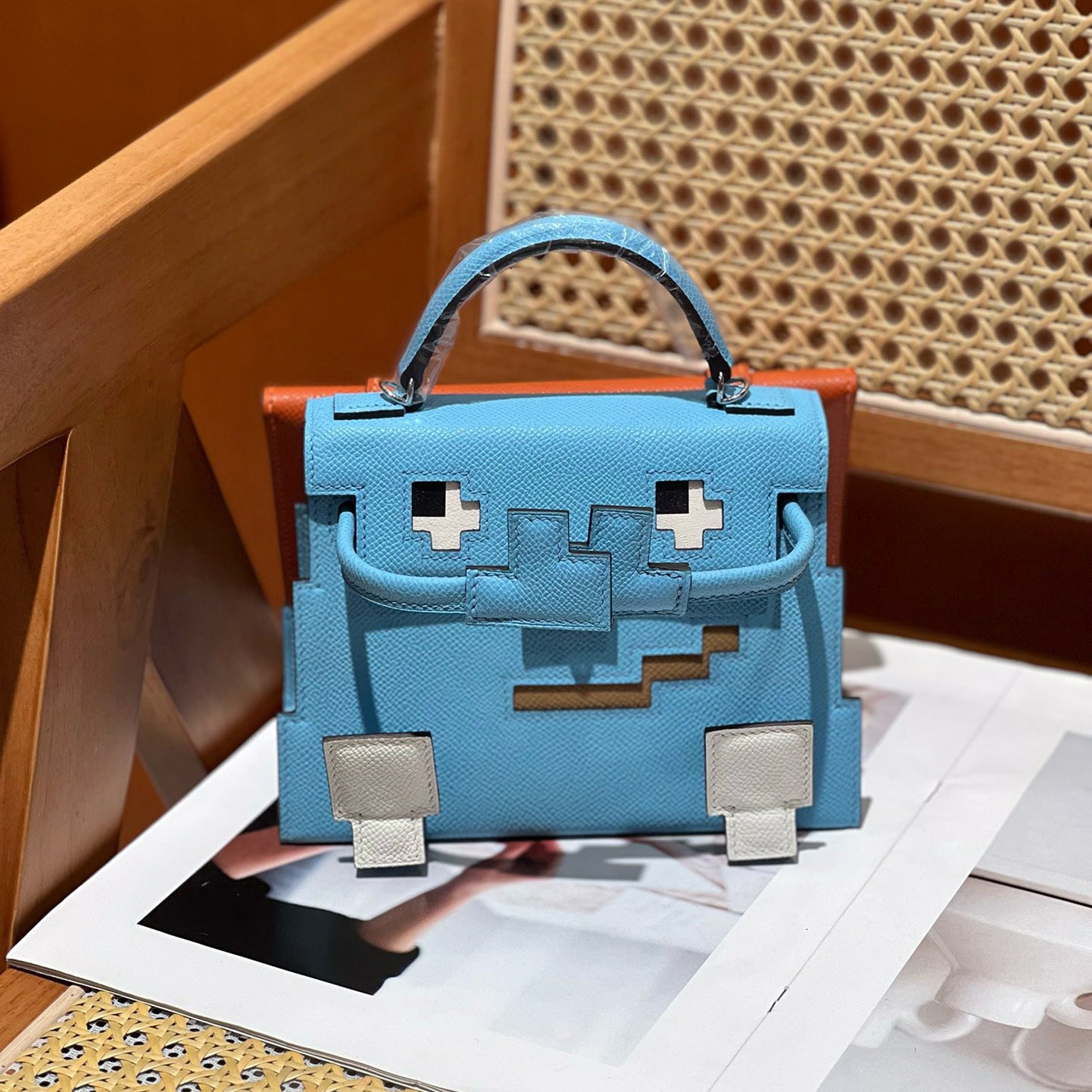 Women's Mosaic Doll First Layer Leather Crossbody Bags