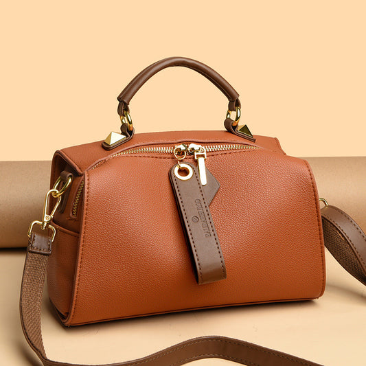 Women's Fashion Simple Wide Strap Female Soft Crossbody Bags