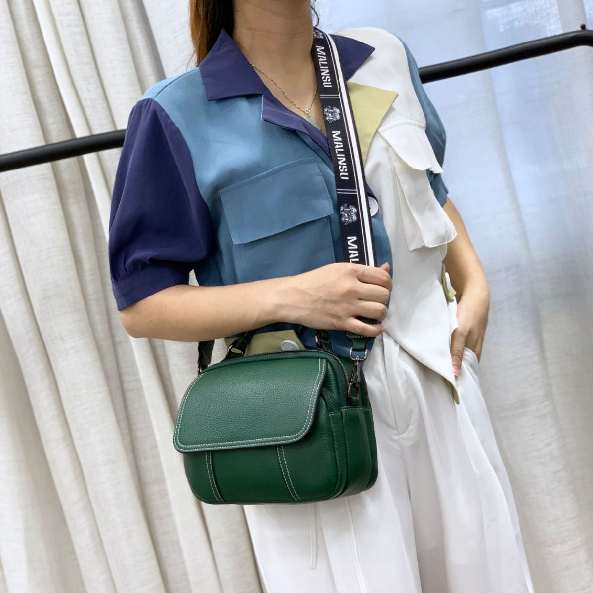 Women's First Layer Cowhide Portable Genuine Leather Bags