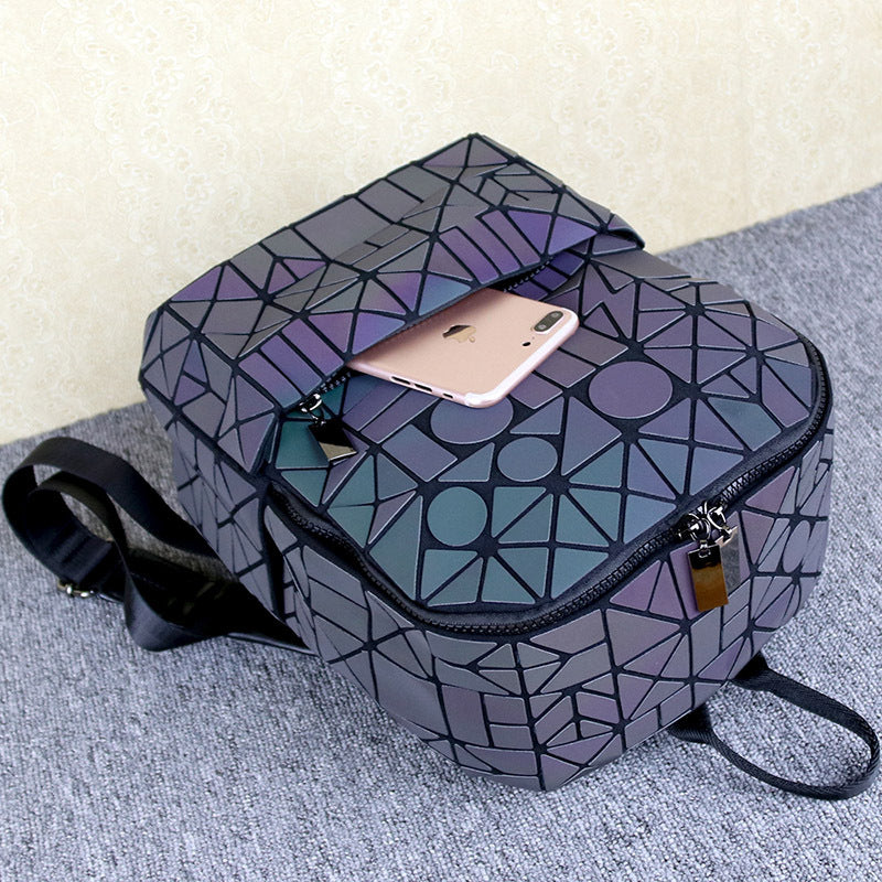 Women's & Men's & Geometric Luminous Color Changing Material Backpacks