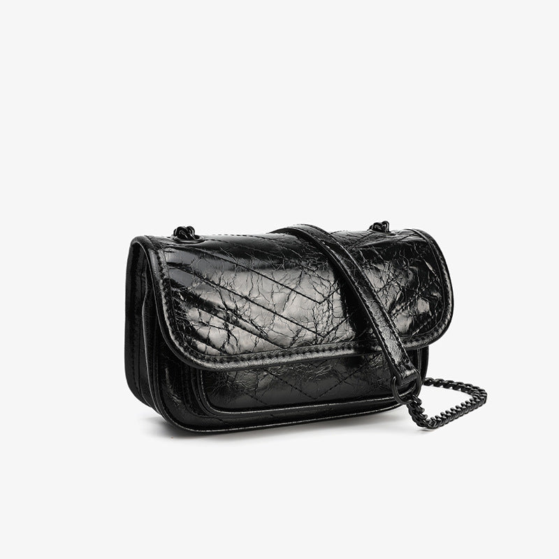 Popular Oil Wax Leather Cowhide Diamond Bags