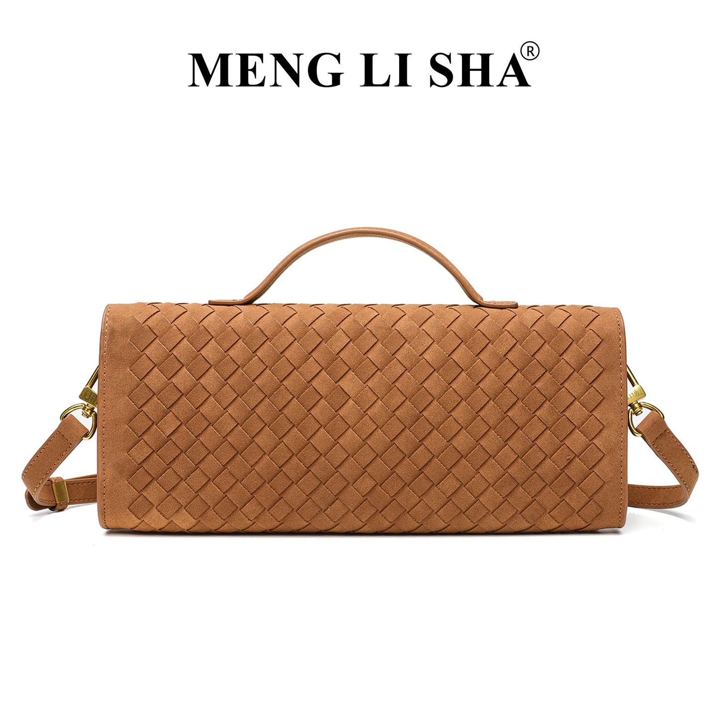 Frosted Suede Hand-woven Baguette Commute Leisure Shoulder Bags