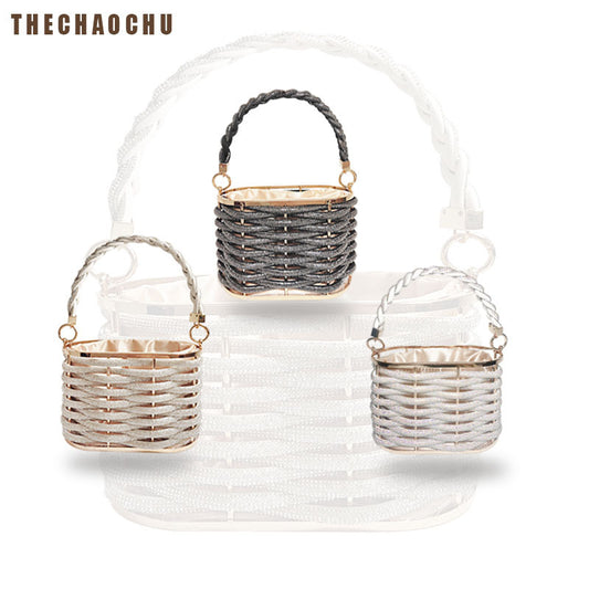Women's Luxury Fashion Simple Hand-woven Screw Pattern Shoulder Bags