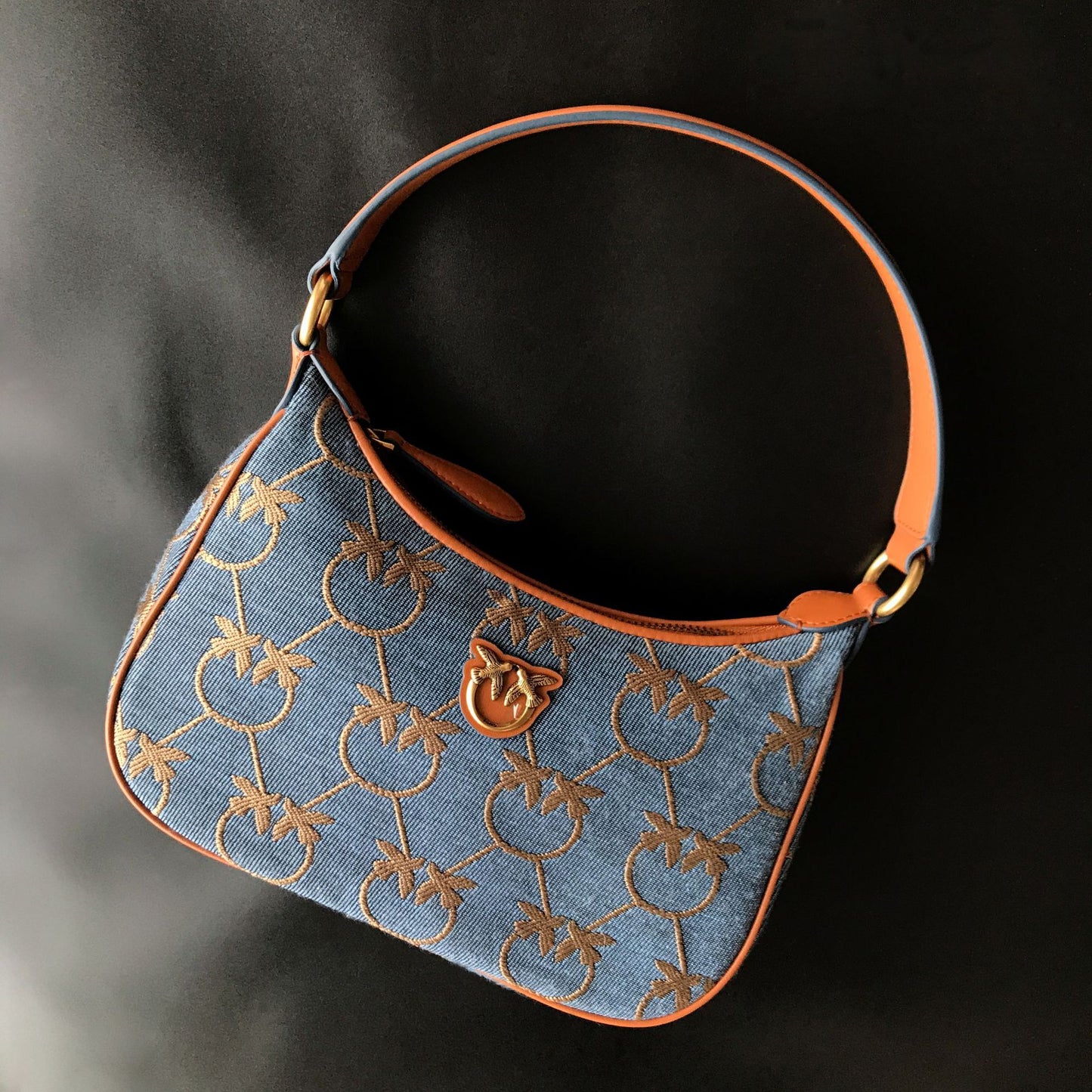 Women's Denim Half Moon Puff Swallow Pillow Bags