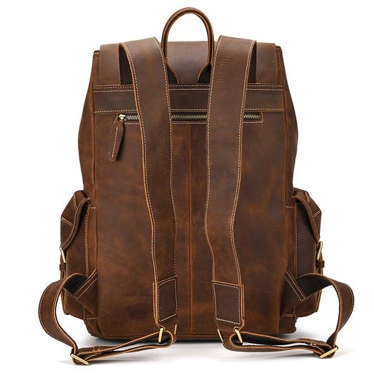 Men's Retro Large Capacity Crazy Horse Leather Backpacks