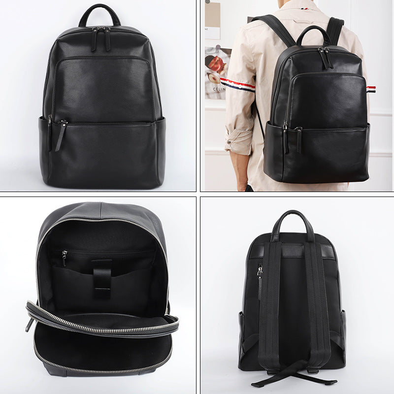Men's Business Large Capacity Genuine Leather Commuter Backpacks