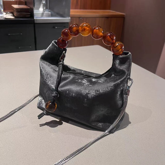 Women's Leather Pearl Niche Retro Textured Premium Handbags