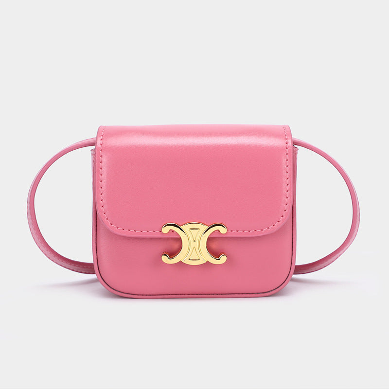 Spring Genuine Leather Arc Cute Mini Shoulder Bags