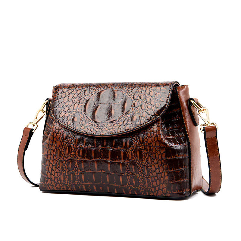 Women's Slouchy Versatile Graceful Crocodile Pattern Crossbody Bags