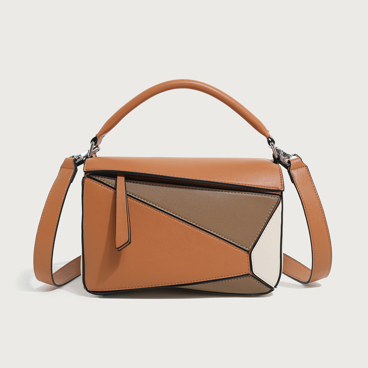Women's Xi Geometric Stitching Portable Big Pillow Crossbody Bags